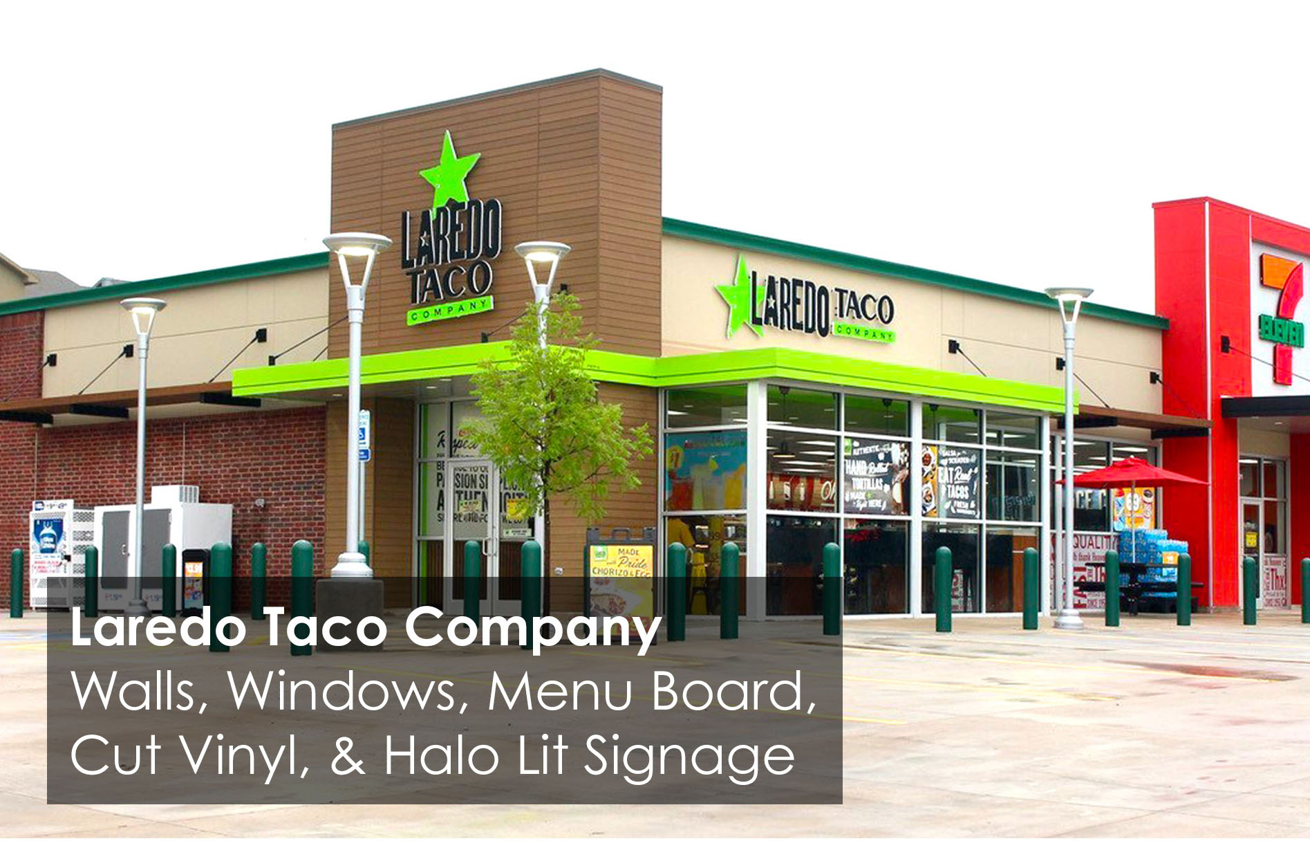 Laredo Taco Company Walls, Windows, Menu Board, Cut Vinyl, & Ha